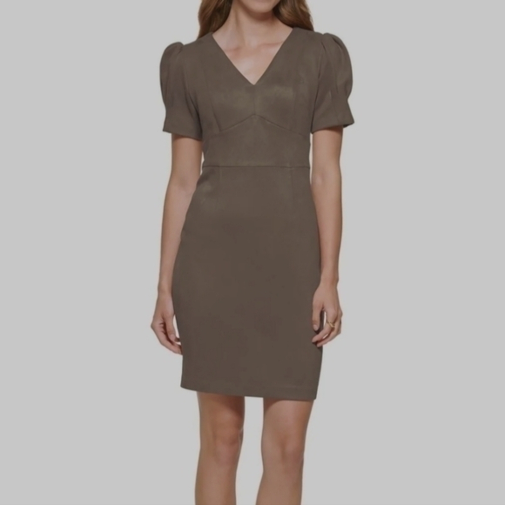 DKNY VEGAN SUEDE DRESS